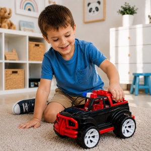 MASINA JEEP OFF ROADER NEGRU ROSU 39CM - Img 5