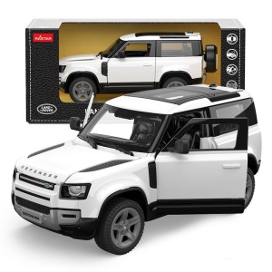 Masinuta Metalica Land Rover Defender 90 Alb, scara 1:24, dimensiuni 18.8x8.4x5.3cm