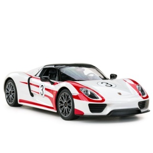 Masinuta Rastar RC - Porsche 918 Spyder Weissach, alb, 1:14 - Img 5