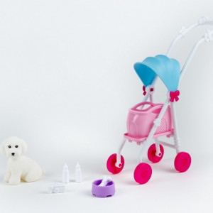 Papusa Anlily cu Carucior pentru Catel,30 cm - Img 2