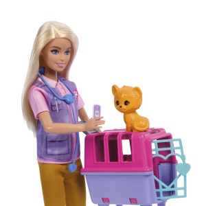 Papusa Barbie Animal Rescue cu Pui de Maimuta si Pui de Tigru - Img 6