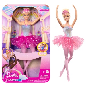 Papusa Barbie Dreamtopia, Balerina cu Detalii Luminoase si Par Blond