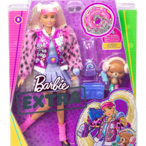 Papusa Barbie Extra Style Blonda cu Codite si Ursulet - Img 2