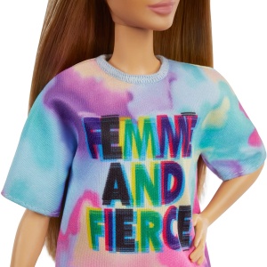 PAPUSA BARBIE FASHIONISTA CU PARUL BLOND SI ROCHITA SPORT - Img 5