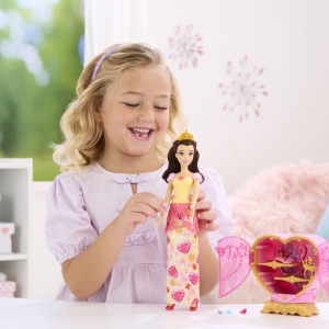 Papusa Disney Princess Jewel Reveal Belle, 32.5x18x7.5cm, multicolor, set cu accesorii surpriza - Img 4