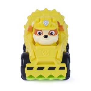 PATRULA CATELUSILOR FILMUL CU DINOZAURI PUP SQUAD RACERS VEHICUL CU FIGURINA RUBBLE 6.5CM - Img 2