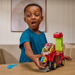 PATRULA CATELUSILOR FILMUL CU DINOZAURI SET VEHICUL DINO DE POMPIERI CU FIGURINA MARSHALL SI ACCESORII - Img 5
