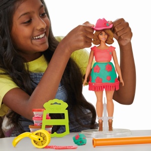 PLAY DOH BARBIE SET PLASTELINA CREATII VESTIMENTARE CU FLORI SI FRANJURI COWBOY - Img 5