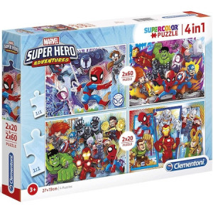 Puzzle Clementoni - Marvel Superhero, 2x20, 2x60 piese - Img 1