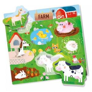 Puzzle Headu Montessori- Sa potrivim animalele, 6 cartonase, 30 forme - Img 3