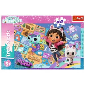 PUZZLE TREFL 100 GABBYS DOLLHOUSE PRIETENIA IN CASA PISICILOR LUI GABBY - Img 3