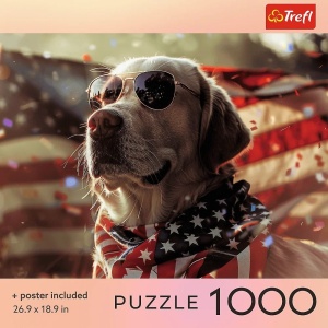 PUZZLE TREFL 1000 COLECTIA SUA CAINE AMERICAN POSTER INCLUS - Img 3