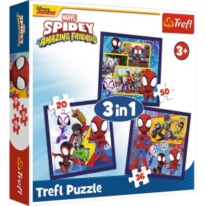 PUZZLE TREFL 3IN1 MARVEL SPIDEY SI PRIETENII LUI EXTRAORDINARI