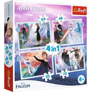Puzzle Trefl 4in1– Frozen Magie in Padure,207piese - Img 1