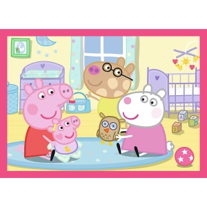 PUZZLE TREFL 4IN1 PEPPA PIG IUBESTE AVENTURILE - Img 5