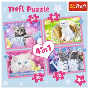 PUZZLE TREFL 4IN1 PISICUTELE DRAGALASE - Img 6