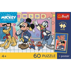 PUZZLE TREFL 60 PREMIUM PLUS KIDS MICKEY SI PRIETENII CU SORICEL SI POSTER - Img 4