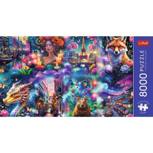 PUZZLE TREFL 8000 PREMIUM PLUS LUMEA COLORATA CU POSTER INCLUS - Img 3