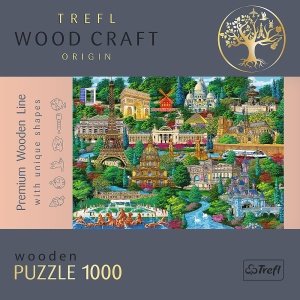 PUZZLE TREFL DIN LEMN 1000 PIESE OBIECTIVE TURISTICE FAIMOASE DIN FRANTA - Img 5