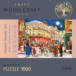 PUZZLE TREFL DIN LEMN 1000 PIESE STRADA PREGATITA DE CRACIUN - Img 5