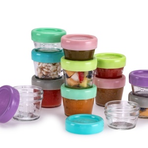 SET 12 RECIPIENT STICLA PENTRU HRANA BEBE, MELII, 6*59 ML + 6*118 ML - Img 9