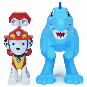 Set 2 figurine Paw Patrol Dino Rescue, Marshall si Velociraptor - Img 4