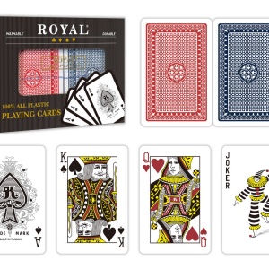 SET 2 PACHETE CARTI ROYAL CANASTA POKER DIN PLASTIC