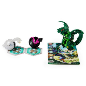 Set 3 Figurine Bakugan Evolutions Platinum Powerup Dragonoid, Scorcher si Siphon - Img 2