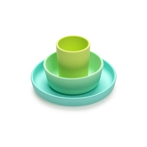 SET 3 RECIPIENTE SILICON HRANA BEBE, MELII, BLUE&LIME&MINT - Img 3
