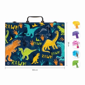 Set Creativ Happi Hobbi Art Case Dinozaur – 100 Accesorii de Desen pentru Copii - Img 6