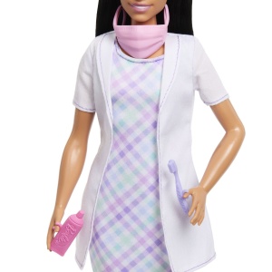 Set de joacă Barbie brunetă, papusa dentist, multicolor, 32.5x19x6.5cm - Img 7