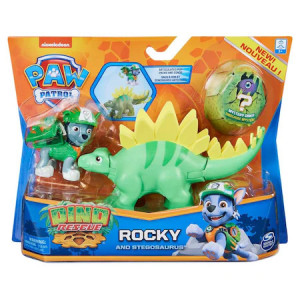 Set de joaca Paw Patrol - Dino Rescue, Catelus Rocky si dinozaur Stegosaurus - Img 1