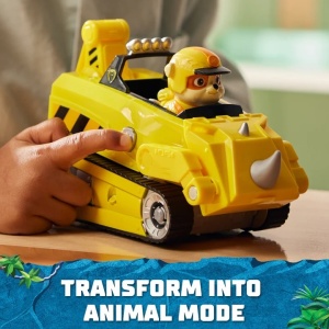 Set Figurina cu Vehicul Paw Patrol Jungle Pups Deluxe, Rubble - Img 5