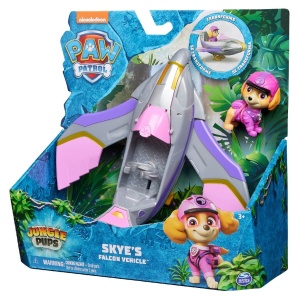 Set Figurina cu Vehicul Paw Patrol Jungle Pups Deluxe, Skye Falcon - Img 6
