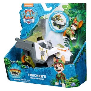 Set Figurina cu Vehicul Paw Patrol Jungle Pups Deluxe, Tracker’s Monkey Vehicle - Img 6