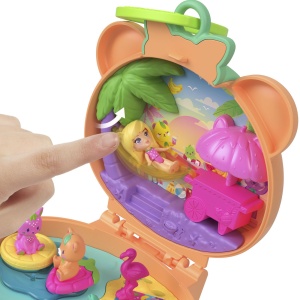 Set joacă Polly Pocket, ursuleț roz, accesorii tematice, dimensiune compactă - Img 4