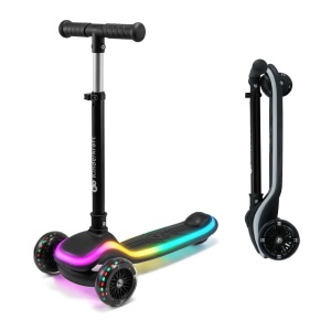 TROTINETA CU LUMINI KINDERKRAFT RAKET, BLACK - Img 5