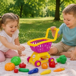CARUCIOR CUMPARATURI CU LEGUME ROZ GALBEN - Img 5