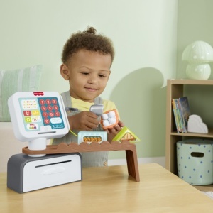 Casa de marcat Fisher Price, interactiva, 15 butoane luminoase, culori, 29x25.5x9.5cm  - Img 6