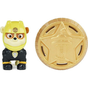 Figurina Paw Patrol, Moto Pups ,Rubble cu insigna - Img 2