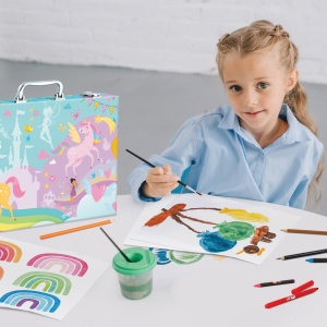 HAPPI HOBBI ART CASE SET DE DESEN DELUXE CU 100 DE ACCESORII UNICORN - Img 3