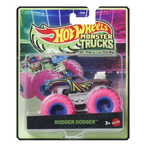 HOT WHEELS MONSTER TRUCK GLOW IN THE DARK MASINUTA RODGER DODGER SCARA 1 LA 64 - Img 2