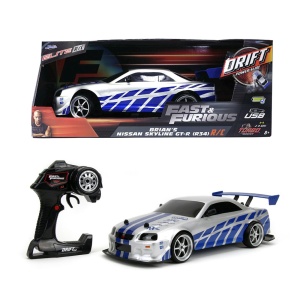 JADA ELITE FAST AND FURIOUS MASINUTA RC CU TELECOMANDA BRIAN NISSAN SKYLINE GTR R34 SCARA 1 LA 10 - Img 5