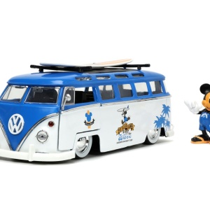 JADA MASINA DIN METAL VOLKSWAGEN T1 BUS SCARA 1 LA 24 SI FIGURINA MICKEY MOUSE - Img 3