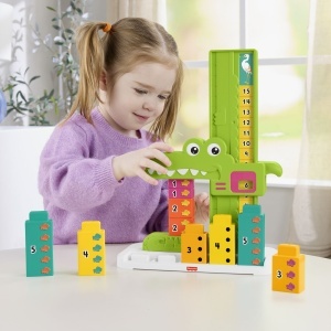 Jucarie educativa interactiva, Fisher Price, aligator stivuibil, multicolor, 33x25x8cm - Img 4