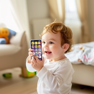 Jucarie interactiva pentru Copii, Telefon Mobil cu Lumini si Sunete - Img 4