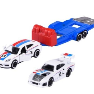 MAJORETTE SET 2 MASINUTE SI REMORCA PORSCHE PANAMERA SCARA 1:64 - Img 2