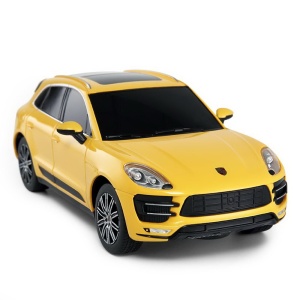 MASINA CU TELECOMANDA PORSCHE MACAN TURBO GALBEN CU SCARA 1 LA 24 - Img 6
