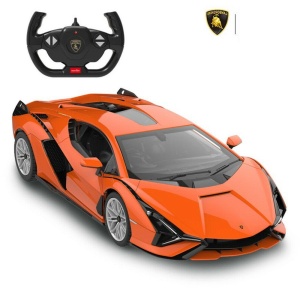 Masina cu telecomanda Rastar Lamborghini Sian portocalie, scara 1:14, 35.5x16.3x8.2cm - Img 2