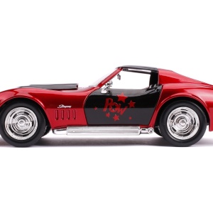MASINUTA DIN METAL HARLEY QUINN 1969 CHEVY CORVETTE SCARA 1:24 - Img 6